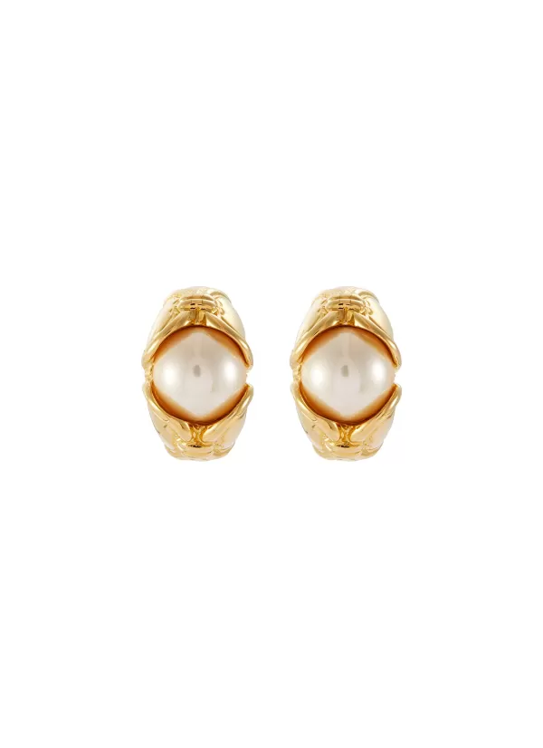 Vintage Accessories>* Vogue Bijoux Gold Tone Faux Pearl Earrings