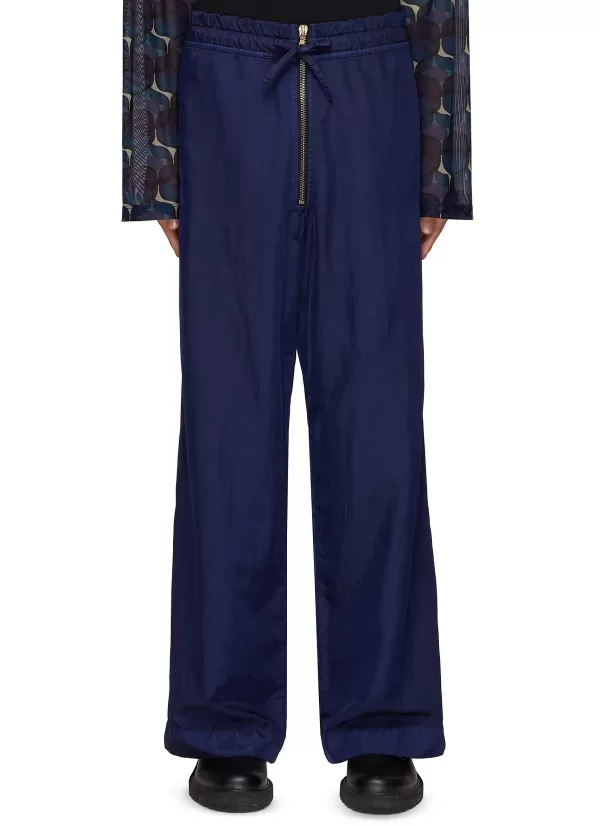 Pants>DRIES VAN NOTEN Water Repellant Front Zip Straight Leg Pants