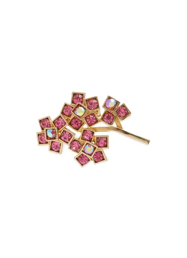 Vintage Accessories>* Weiss Gold Tone Pink Crystal Brooch