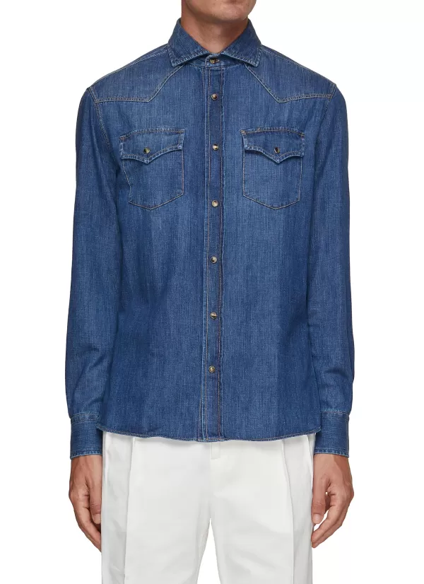 Shirts>BRUNELLO CUCINELLI Western Denim Shirt