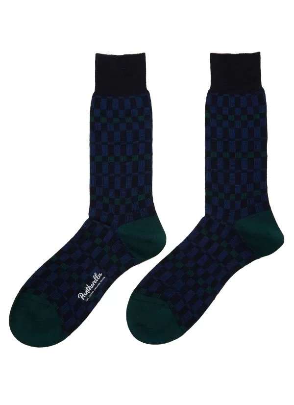 Socks>PANTHERELLA Wetton Abstract Check Long Ankle Socks