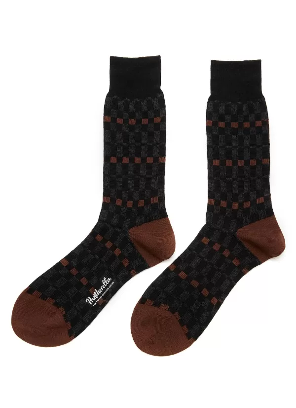 Socks>PANTHERELLA Wetton Abstract Check Long Ankle Socks