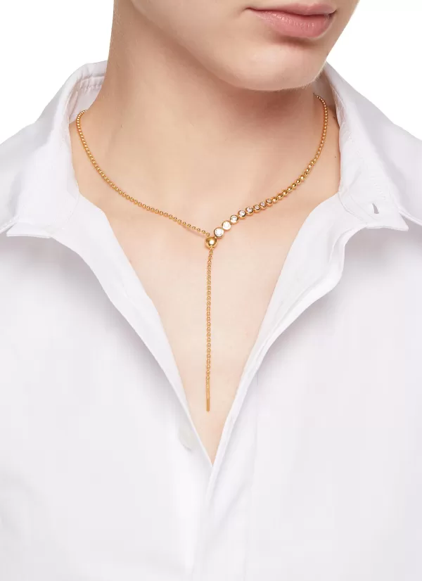 Fashion Jewellery>MISSOMA White Cubic Zirconia Slider Lariat Necklace