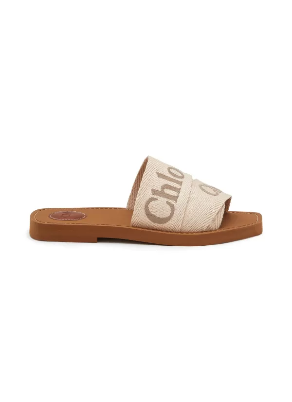 Slides>CHLOÉ Woody Linen Slides