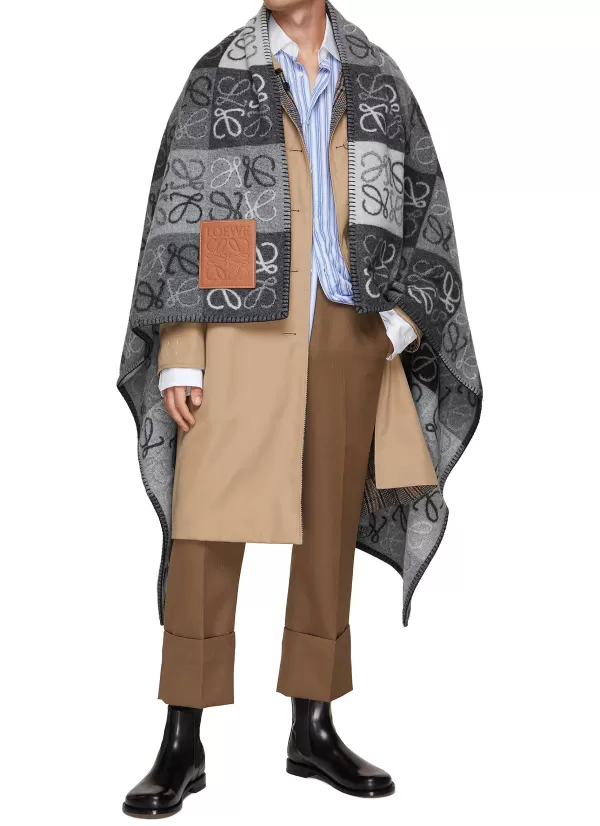 Scarves>LOEWE Wool Blend Anagram Scarf