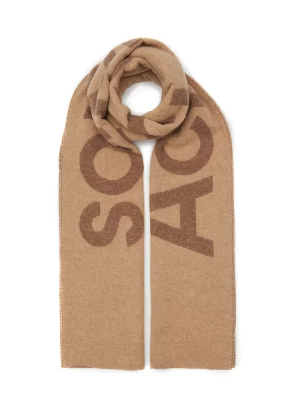 Scarves & Wraps>ACNE STUDIOS Wool Blend Contrast Logo Scarf