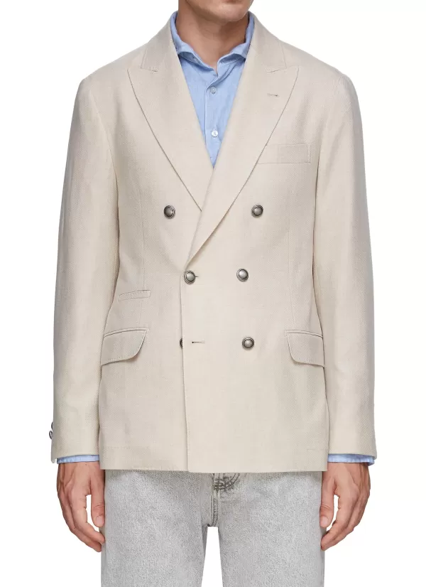 Jackets>BRUNELLO CUCINELLI Wool Blend Double Breasted Dinner Jacket