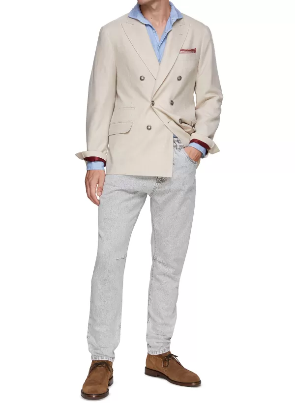 Jackets>BRUNELLO CUCINELLI Wool Blend Double Breasted Dinner Jacket