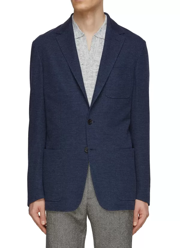 Suits>CANALI Wool Blend Single Breasted Blazer