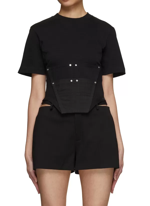 Tops>DION LEE Workwear Corset T-Shirt