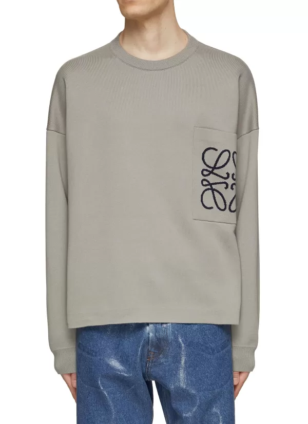 Pullovers & Hoodies>LOEWE Woven Anagram Pocket Sweater