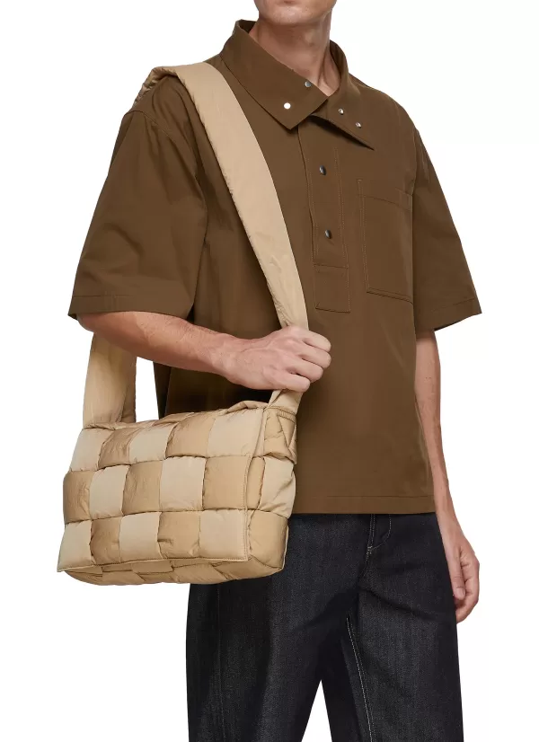 Shoulder Bags>BOTTEGA VENETA Woven Padded Nylon Messenger Bag