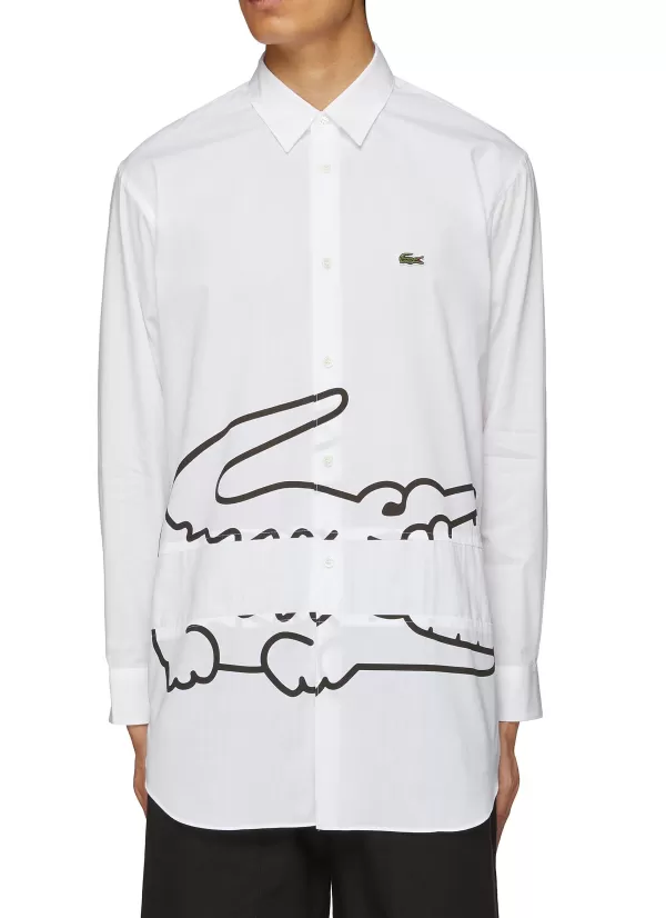 Shirts>COMME DES GARÇONS SHIRT X Lacoste Gator Print Shirt