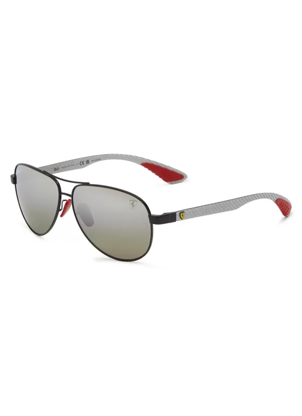 Eyewear>RAY BAN X Scuderia Ferrari Metal Pilot Sunglasses