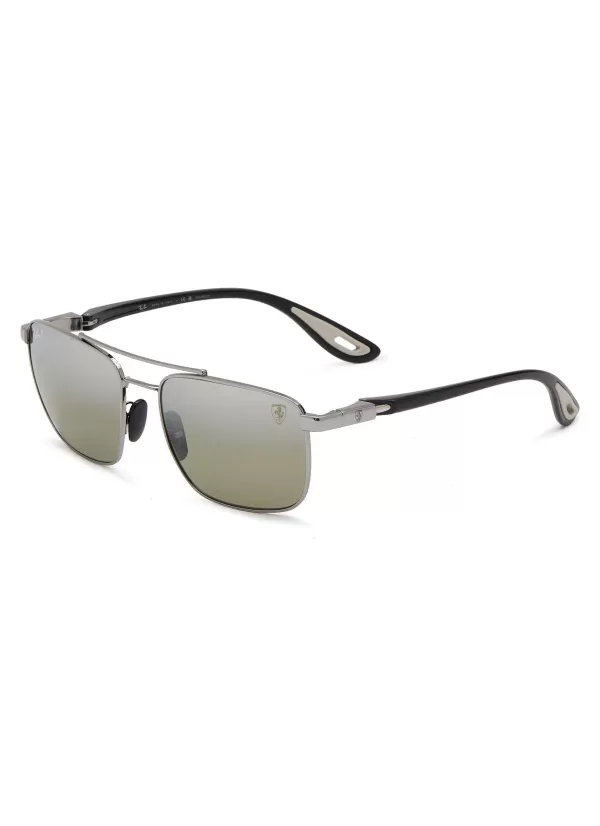 Eyewear>RAY BAN X Scuderia Ferrari Metal Square Sunglasses