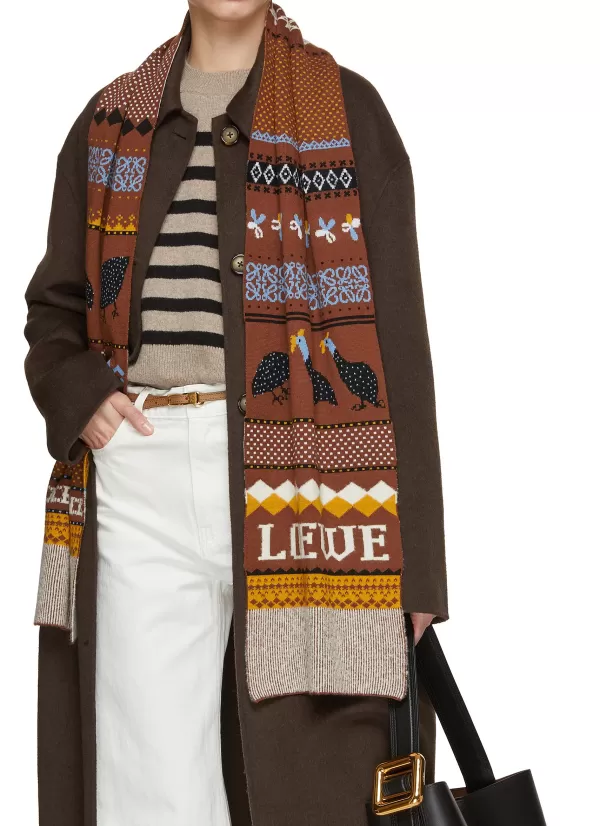 Scarves & Wraps>LOEWE X Suna Fujita Guinea Fowl Jacquard Scarf