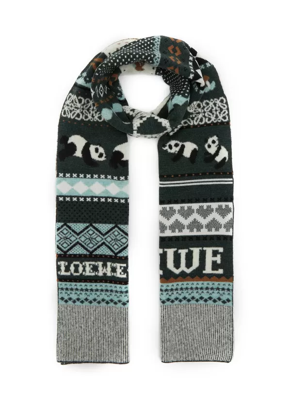 Scarves & Wraps>LOEWE X Suna Fujita Panda Wool Scarf