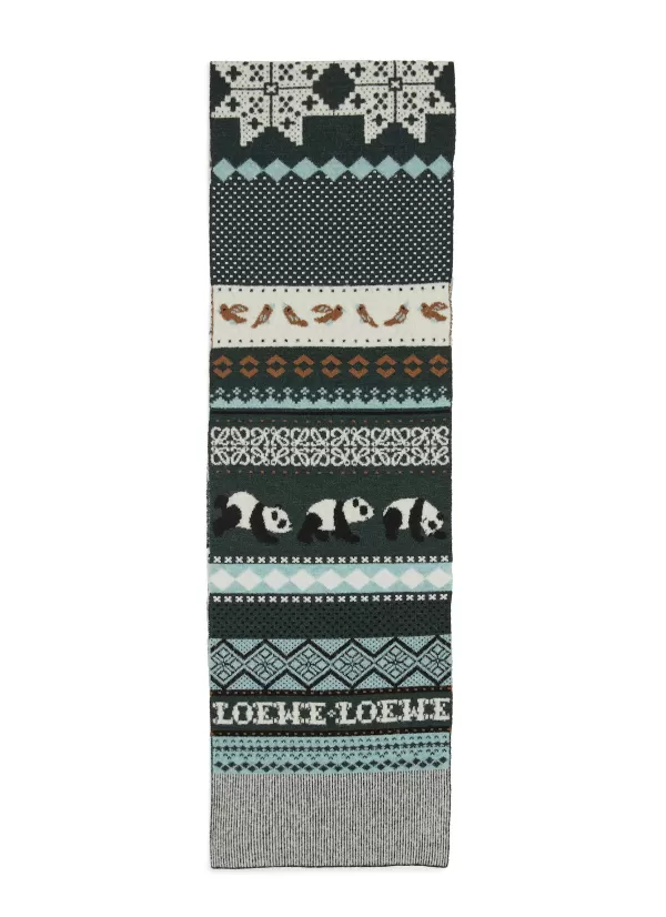 Scarves & Wraps>LOEWE X Suna Fujita Panda Wool Scarf