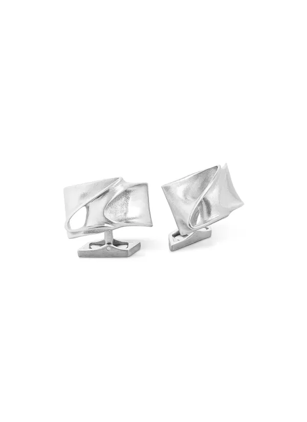 Cufflinks>TATEOSSIAN X Zaha Hadid Brushed Stainless Steel Twisted Cufflinks