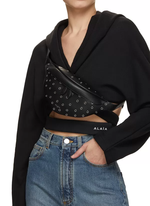 Crossbody>ALAÏA Xs Eyelet Embellished Leather Bum Bag