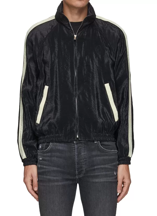 Jackets>SAINT LAURENT Zip Front High Neck Teddy Jogging Jacket