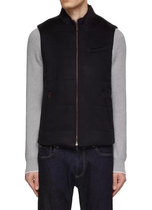 Jackets>EQUIL Zip Up Cashmere Knit Vest