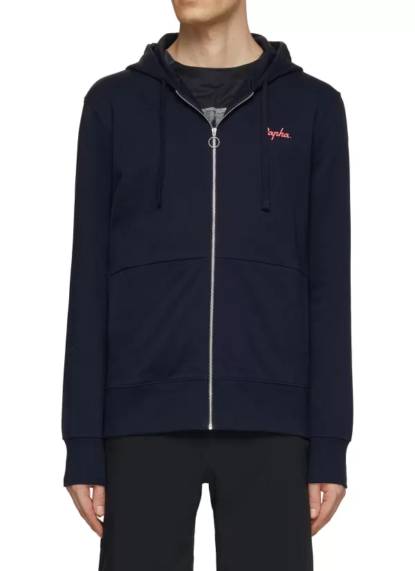 Pullovers & Hoodies>RAPHA Zip Up Logo Hoodie