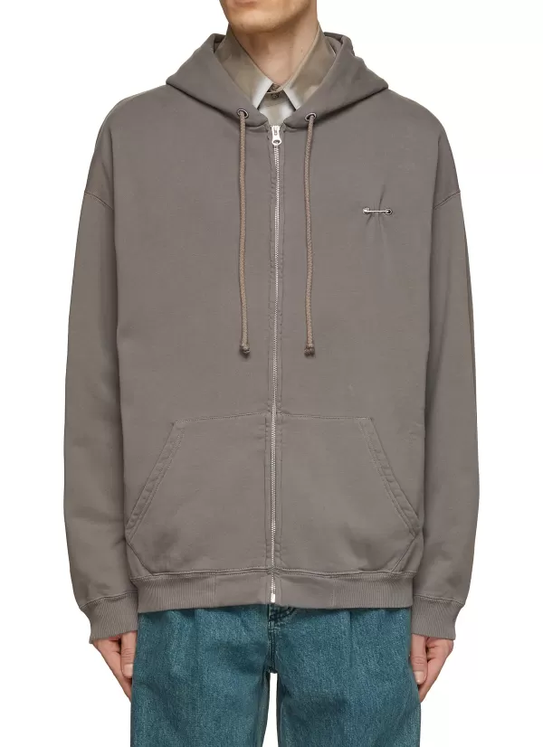 Pullovers & Hoodies>MM6 MAISON MARGIELA Zip Up Pin Hoodie