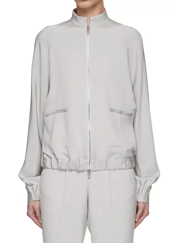 Jackets>KITON Zip Up Silk Bomber