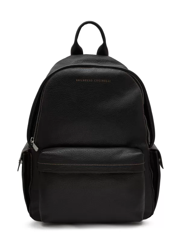 Backpacks>BRUNELLO CUCINELLI Zipped Leather Backpack